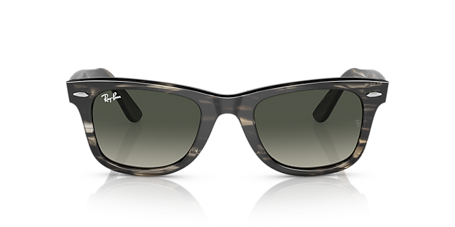 RB2140 Grijs gestreept AcetaatSunglass Frames van B24, Vooraanzicht