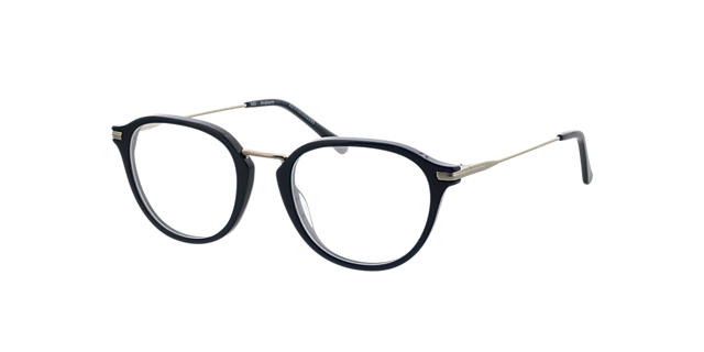 Anaheim Marineblauw  &  matzilver AcetaatEyeglass Frames van B24, Hoekweergave