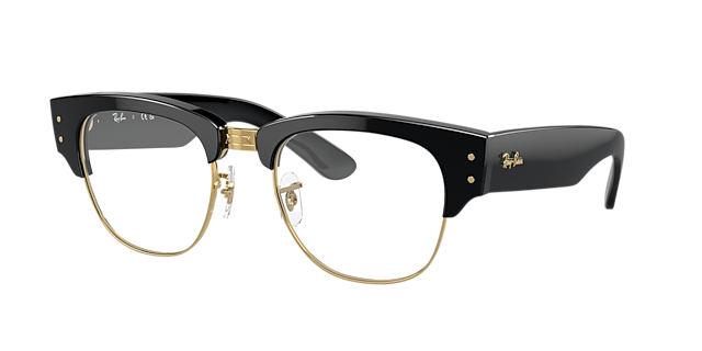 RB0316V Zwart op goud KunststofEyeglass Frames van B24, Hoekweergave