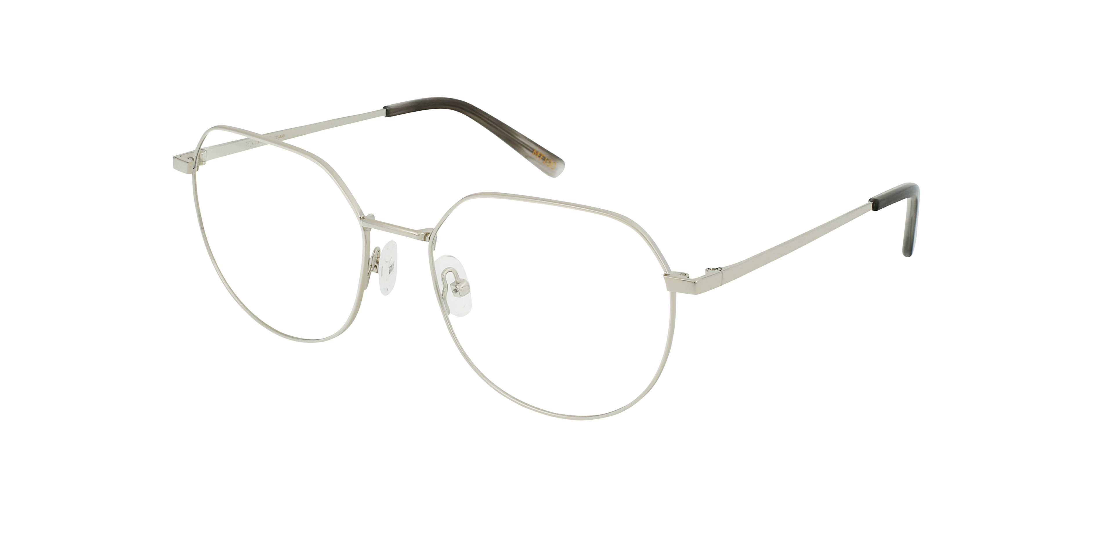 Nisrine Silver Metal MetallEyeglass Frames von B24, Dreiviertelansicht