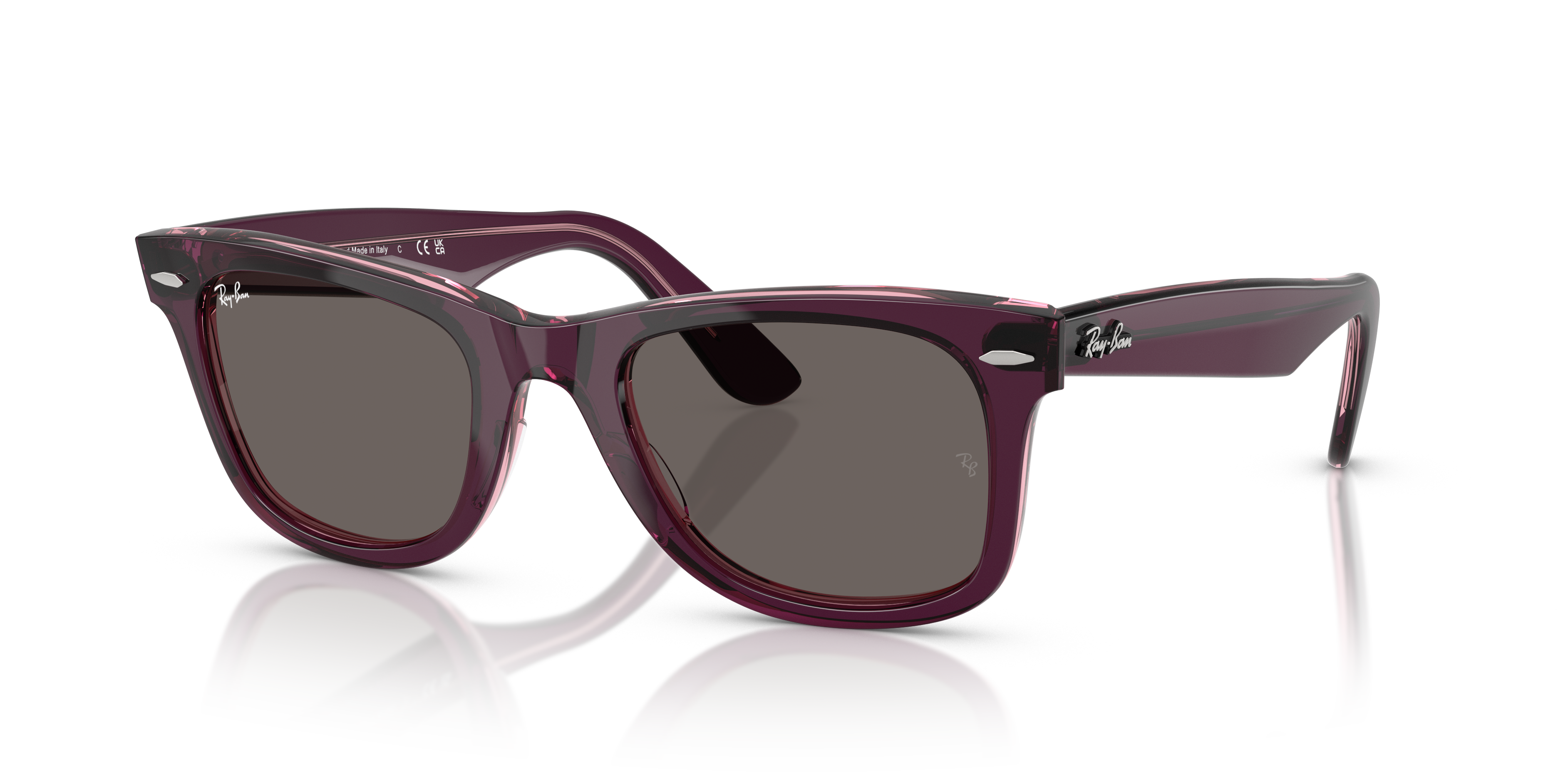 RB2140 Violet On Transparent Pink AcetaatSunglass Frames van B24, Hoekweergave