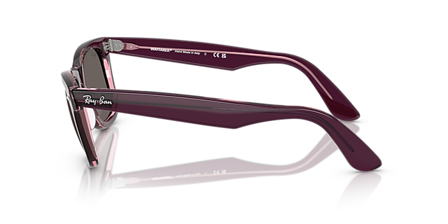 RB2140 Violet On Transparent Pink AcetaatSunglass Frames van B24, Zijaanzicht