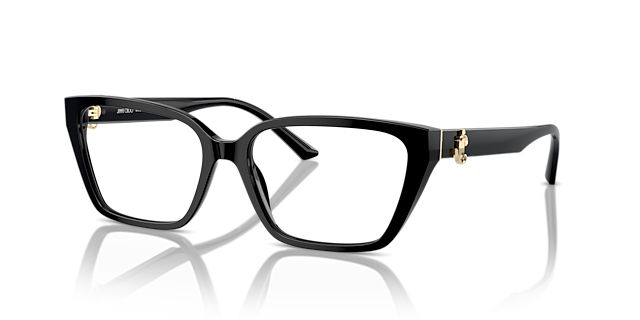 JC3008 Schwarz AcetatEyeglass Frames von B24, Dreiviertelansicht