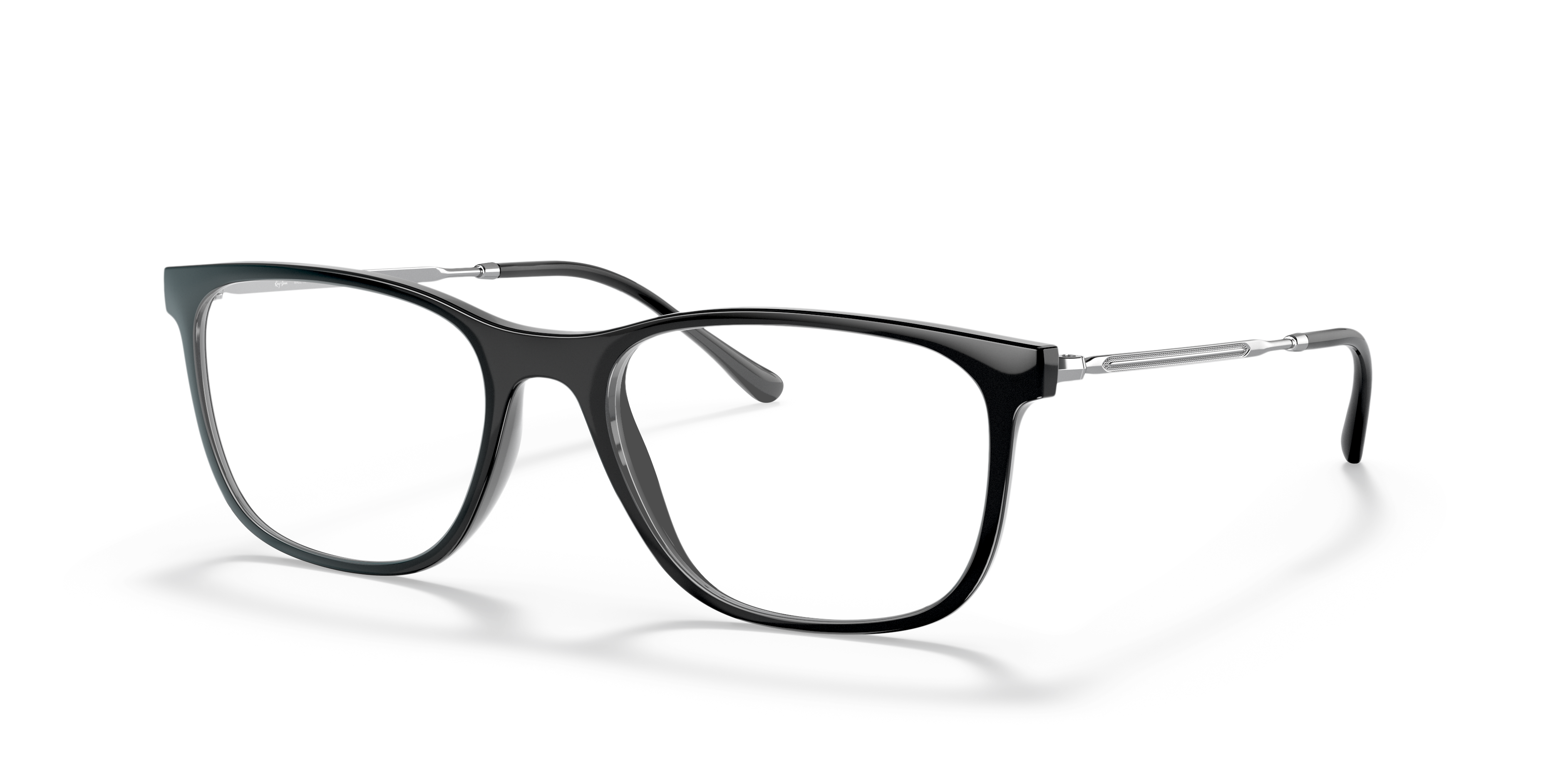 RB7244 Zwart KunststofEyeglass Frames van B24, Hoekweergave