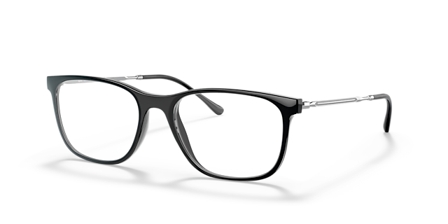 RB7244 Zwart KunststofEyeglass Frames van B24, Hoekweergave