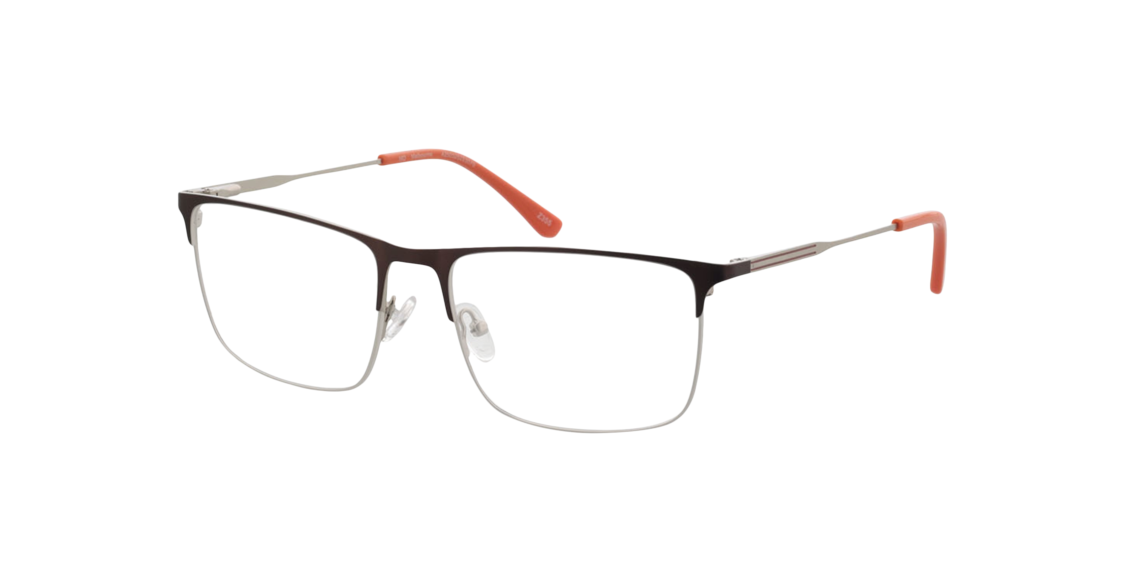Melbourne Matbruin  &  matzilver MetaalEyeglass Frames van B24, Hoekweergave