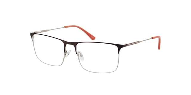 Melbourne Matbruin & matzilver MetaalEyeglass Frames van B24, Hoekweergave