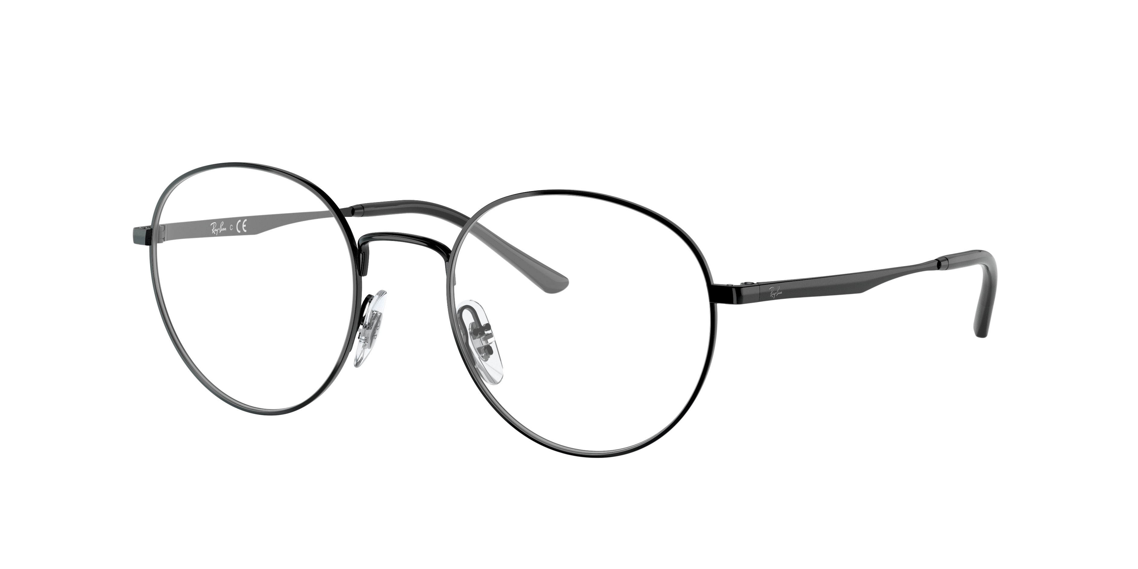 RB3681V Schwarz MetallEyeglass Frames von B24, Dreiviertelansicht