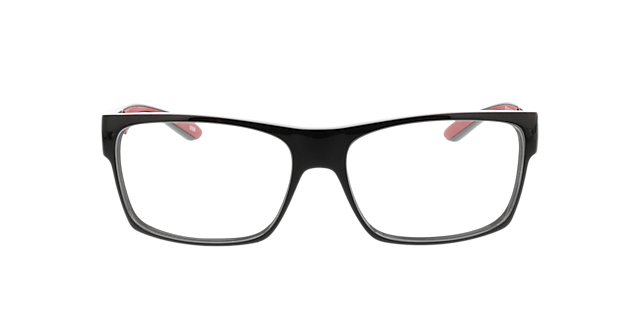 Blaze Schwarz & Rot KunststoffEyeglass Frames von B24, Vorderansicht