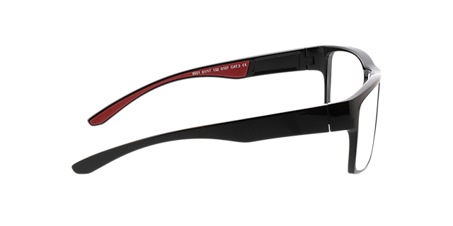 Blaze Schwarz & Rot KunststoffEyeglass Frames von B24, Seitenansicht