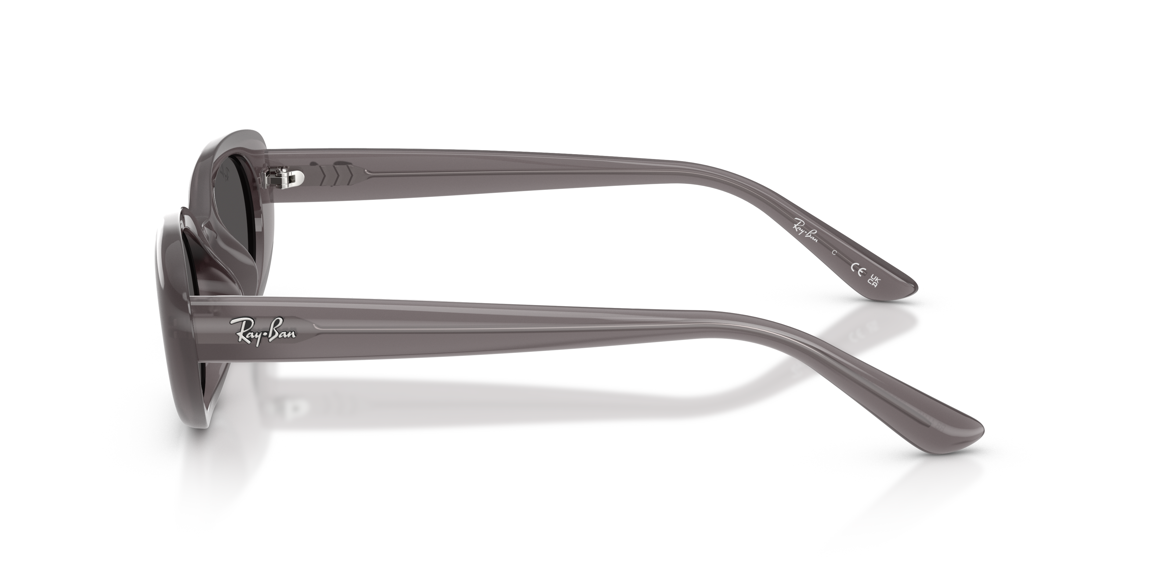 RB4441D Transparent Dark Grey KunststofSunglass Frames van B24, Zijaanzicht