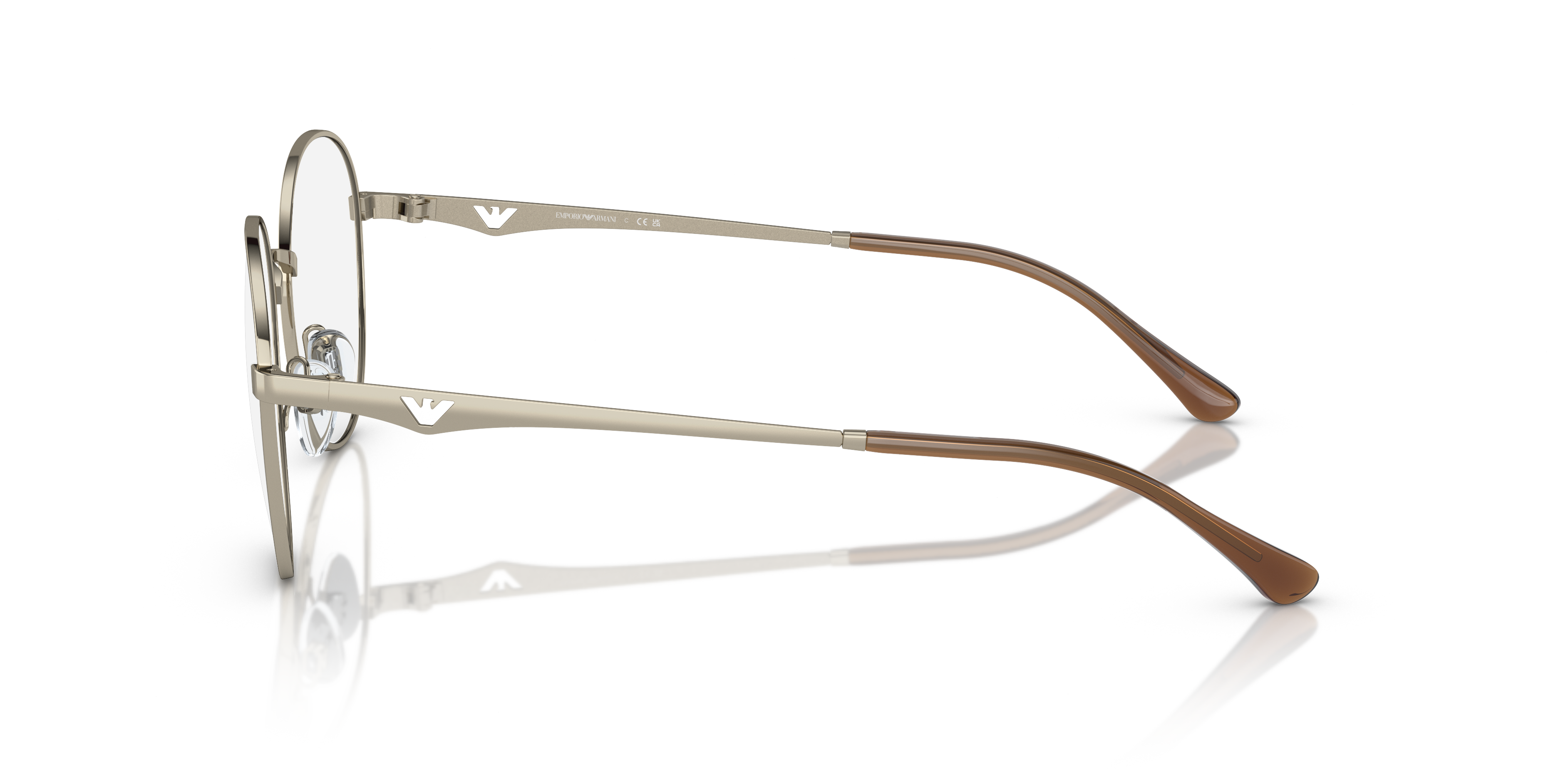 EA1144 Glanzend Lichtgoud MetaalEyeglass Frames van B24, Zijaanzicht