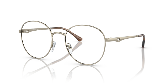 EA1144 Glanzend Lichtgoud MetaalEyeglass Frames van B24, Hoekweergave