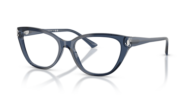 JC3011 Transparant Navy AcetaatEyeglass Frames van B24, Hoekweergave