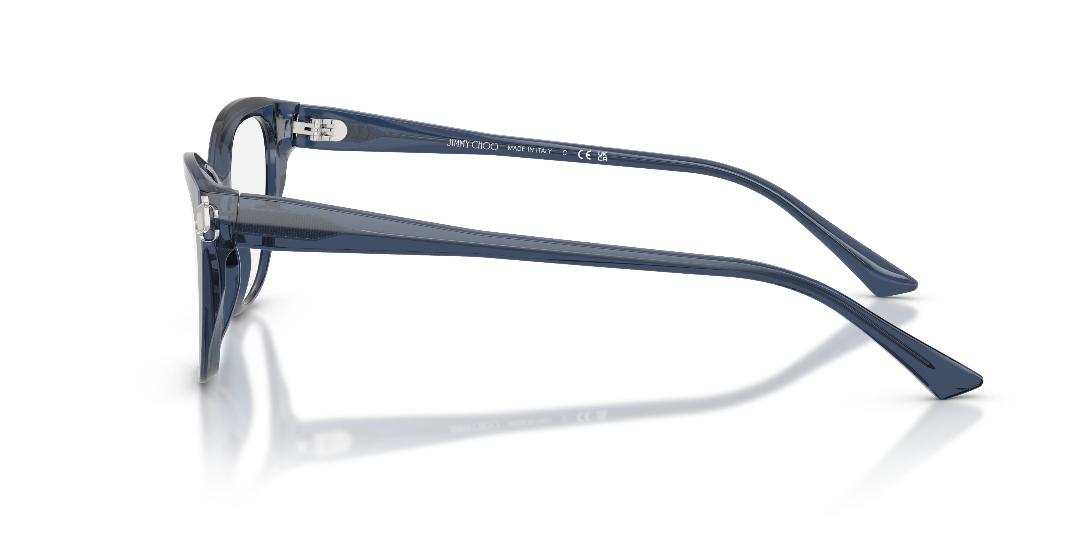 JC3011 Transparant Navy AcetaatEyeglass Frames van B24, Zijaanzicht