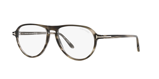 FT5869-B Grijs AcetaatEyeglass Frames van B24, Hoekweergave