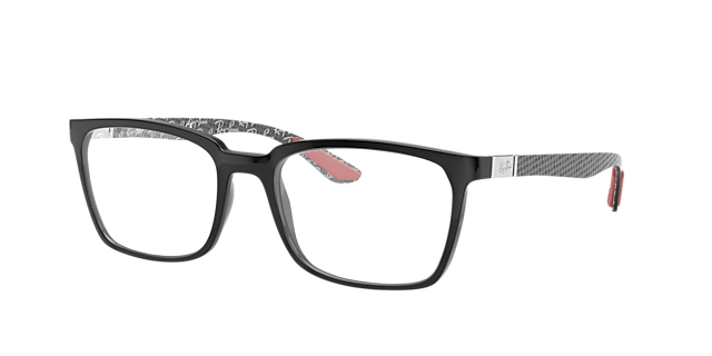 RB8906 Zwart KunststofEyeglass Frames van B24, Hoekweergave