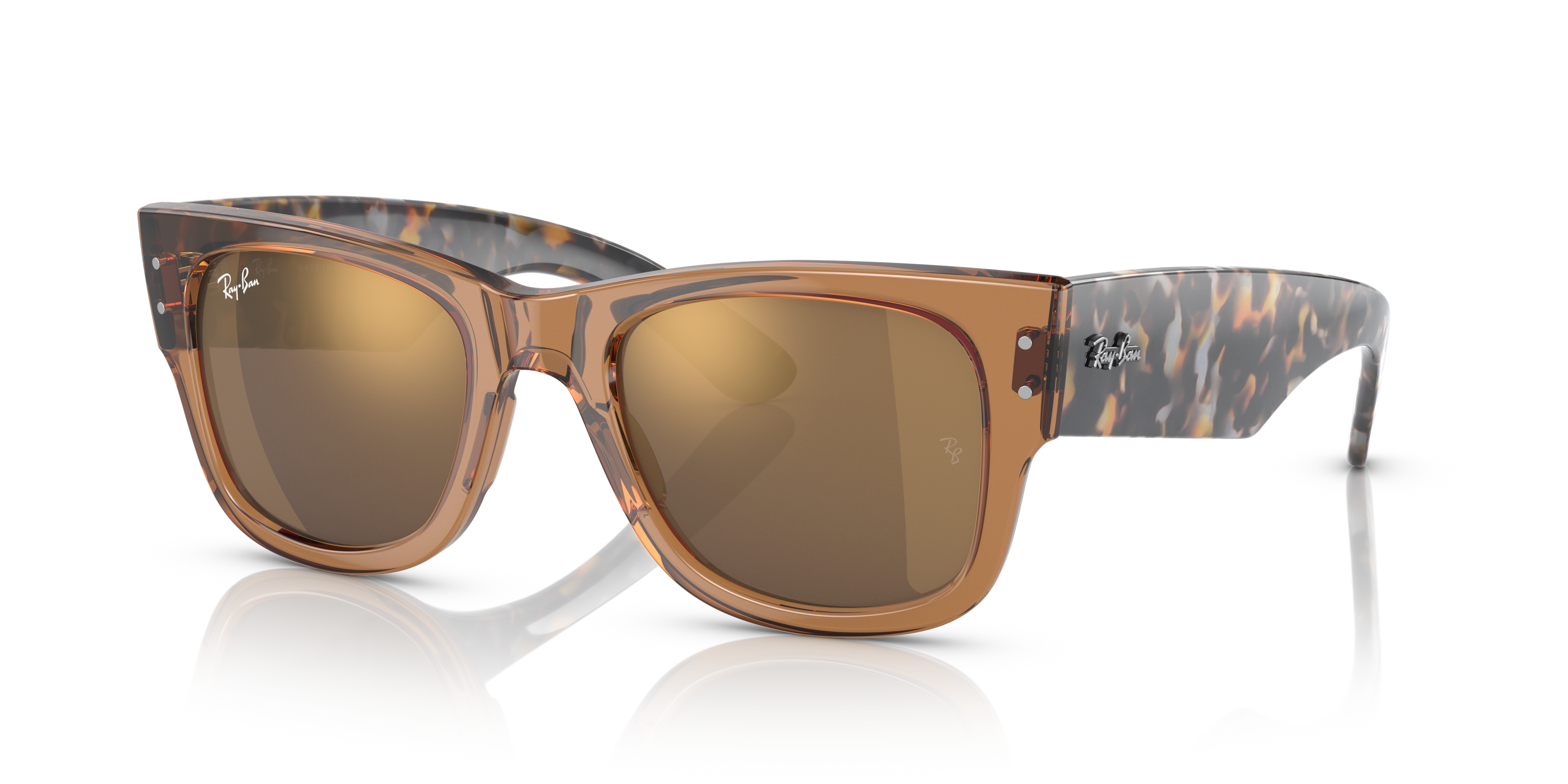 RB0840S Transparant bruin KunststofSunglass Frames van B24, Hoekweergave