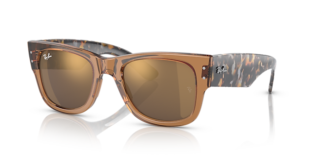 RB0840S Transparant bruin KunststofSunglass Frames van B24, Hoekweergave
