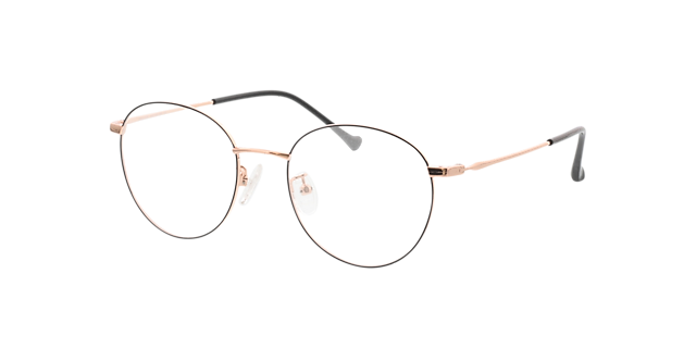 Charlottenburg Black  &  Pink Gold MetaalEyeglass Frames van B24, Hoekweergave