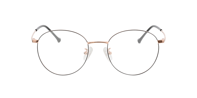 Charlottenburg Black  &  Pink Gold MetaalEyeglass Frames van B24, Vooraanzicht