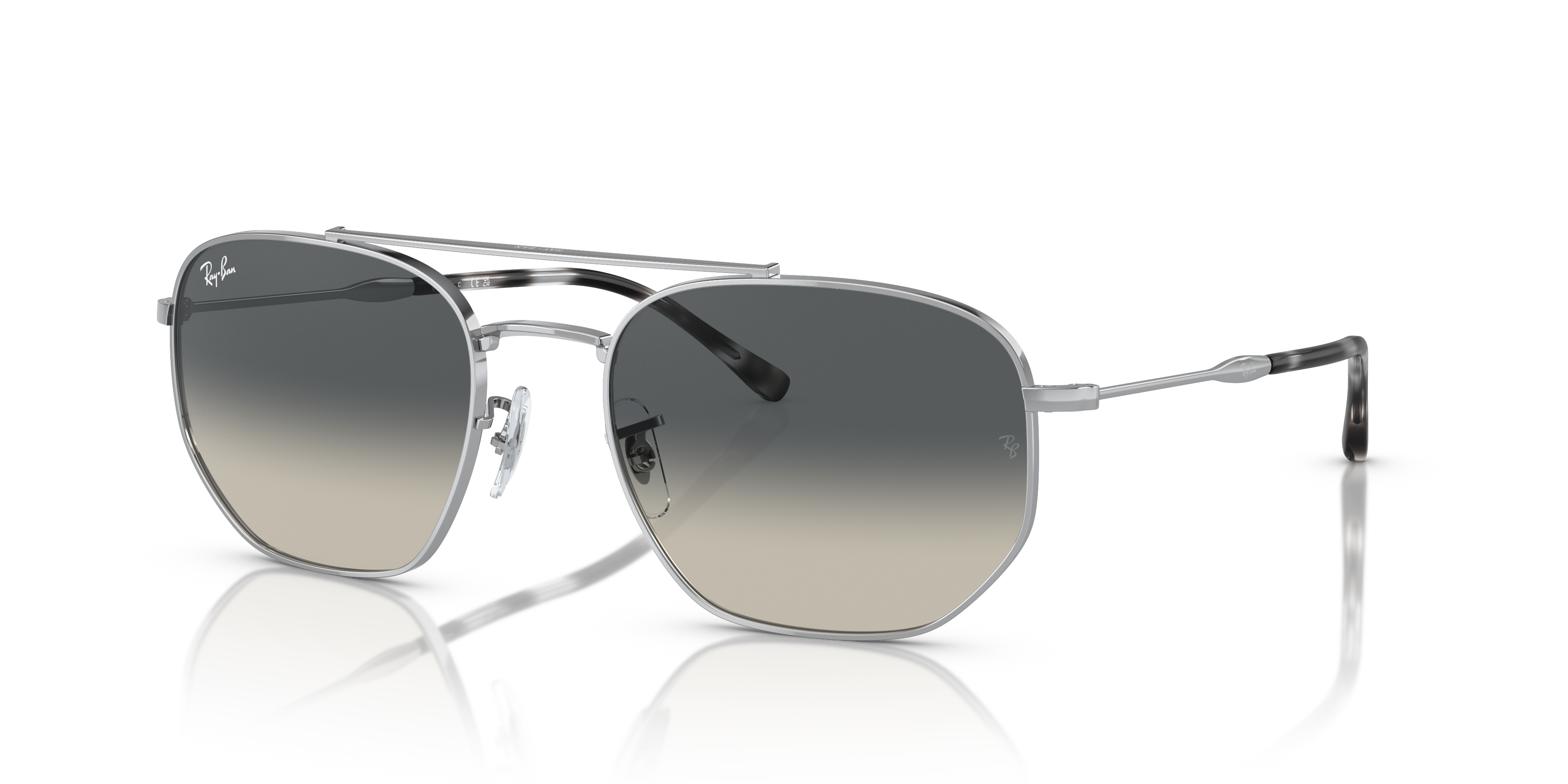 RB3707 Silber MetallSunglass Frames von B24, Dreiviertelansicht