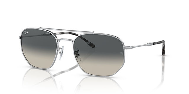 RB3707 Silber MetallSunglass Frames von B24, Dreiviertelansicht