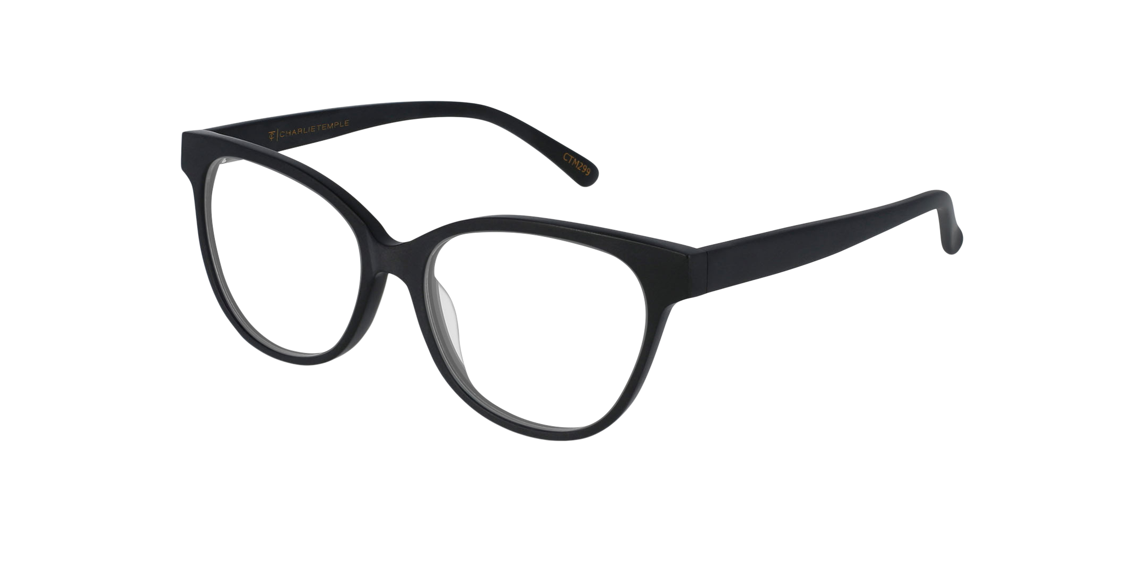 Florence CT Schwarz AcetatEyeglass Frames von B24, Dreiviertelansicht