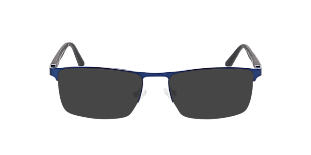 Boston Matt Dark Blue MetaalEyeglass Frames van B24, met getinte lenzen