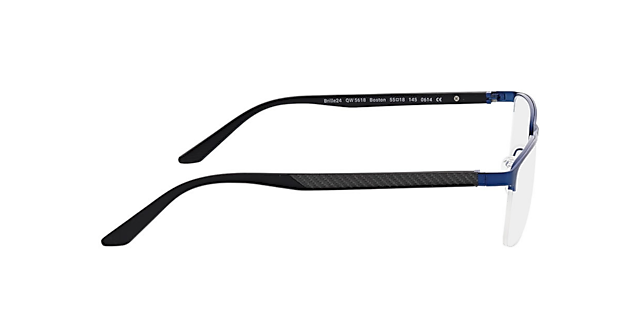 Boston Matt Dark Blue MetaalEyeglass Frames van B24, Zijaanzicht