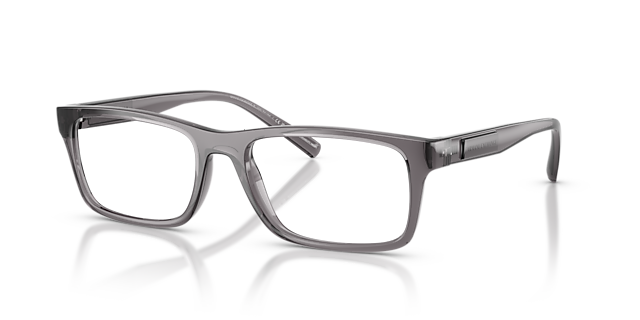 AX3115 Glanzend Transparant Grijs KunststofEyeglass Frames van B24, Hoekweergave