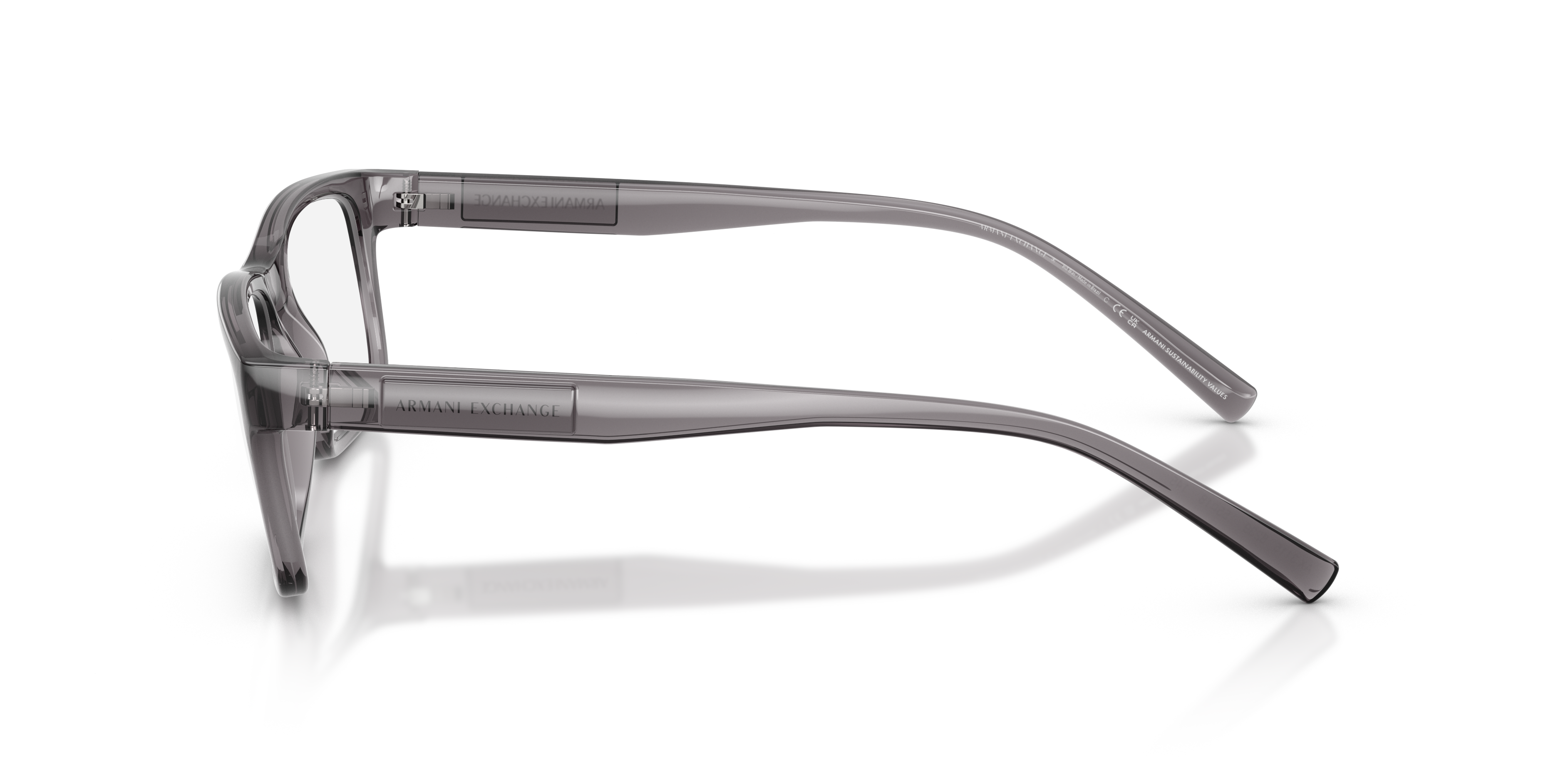 AX3115 Glanzend Transparant Grijs KunststofEyeglass Frames van B24, Zijaanzicht