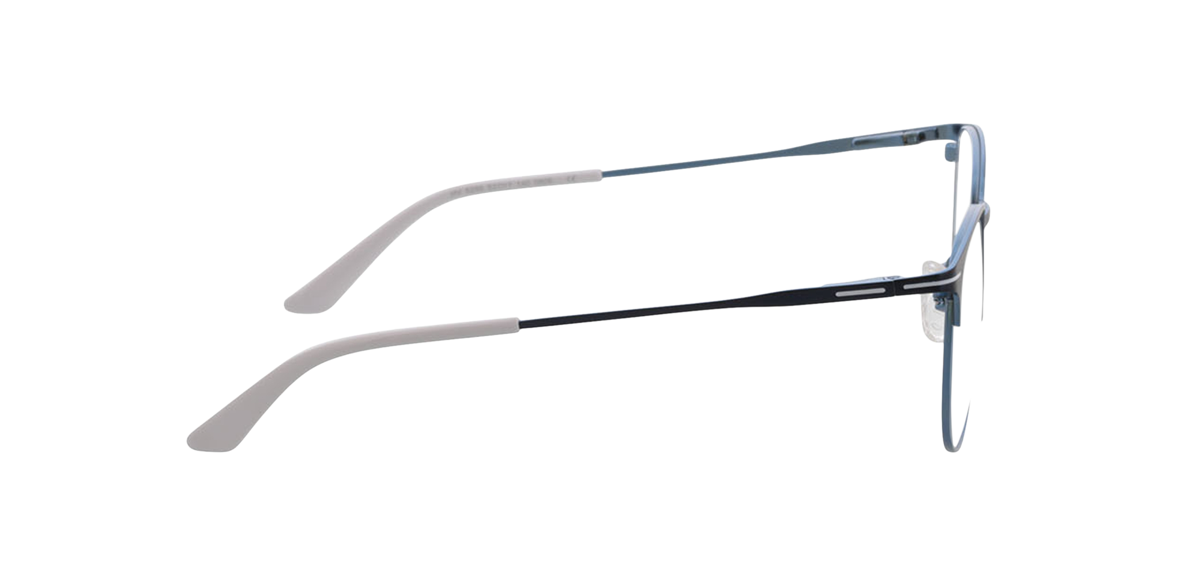 Cambridge Matt Blue  &  White MetallEyeglass Frames von B24, Seitenansicht