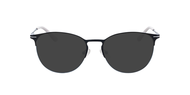 Cambridge Matt Blue & White MetallEyeglass Frames von B24, mit getönten Gläsern