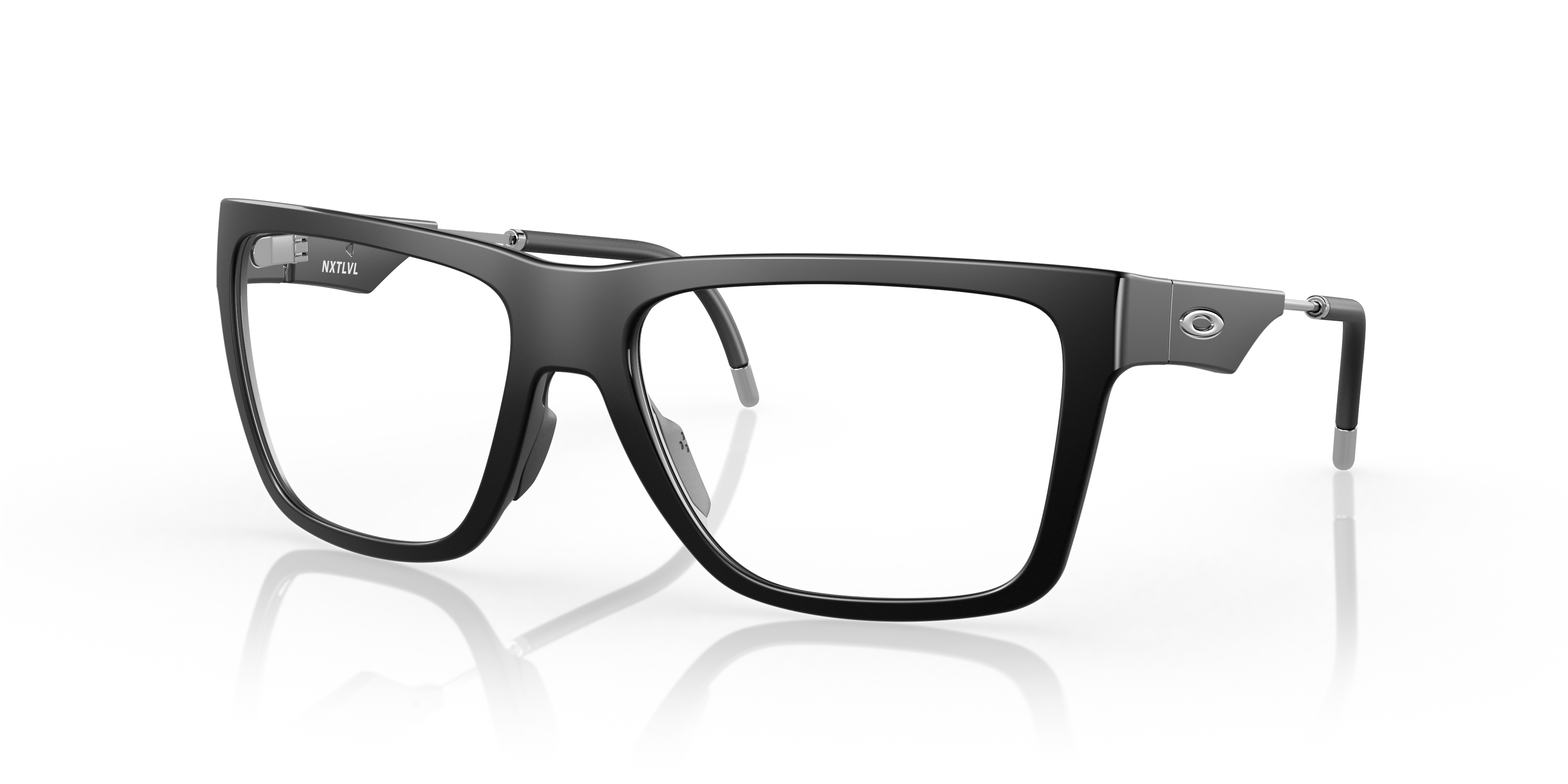 NXTLVL Schwarz satiniert KunststoffEyeglass Frames von B24, Dreiviertelansicht