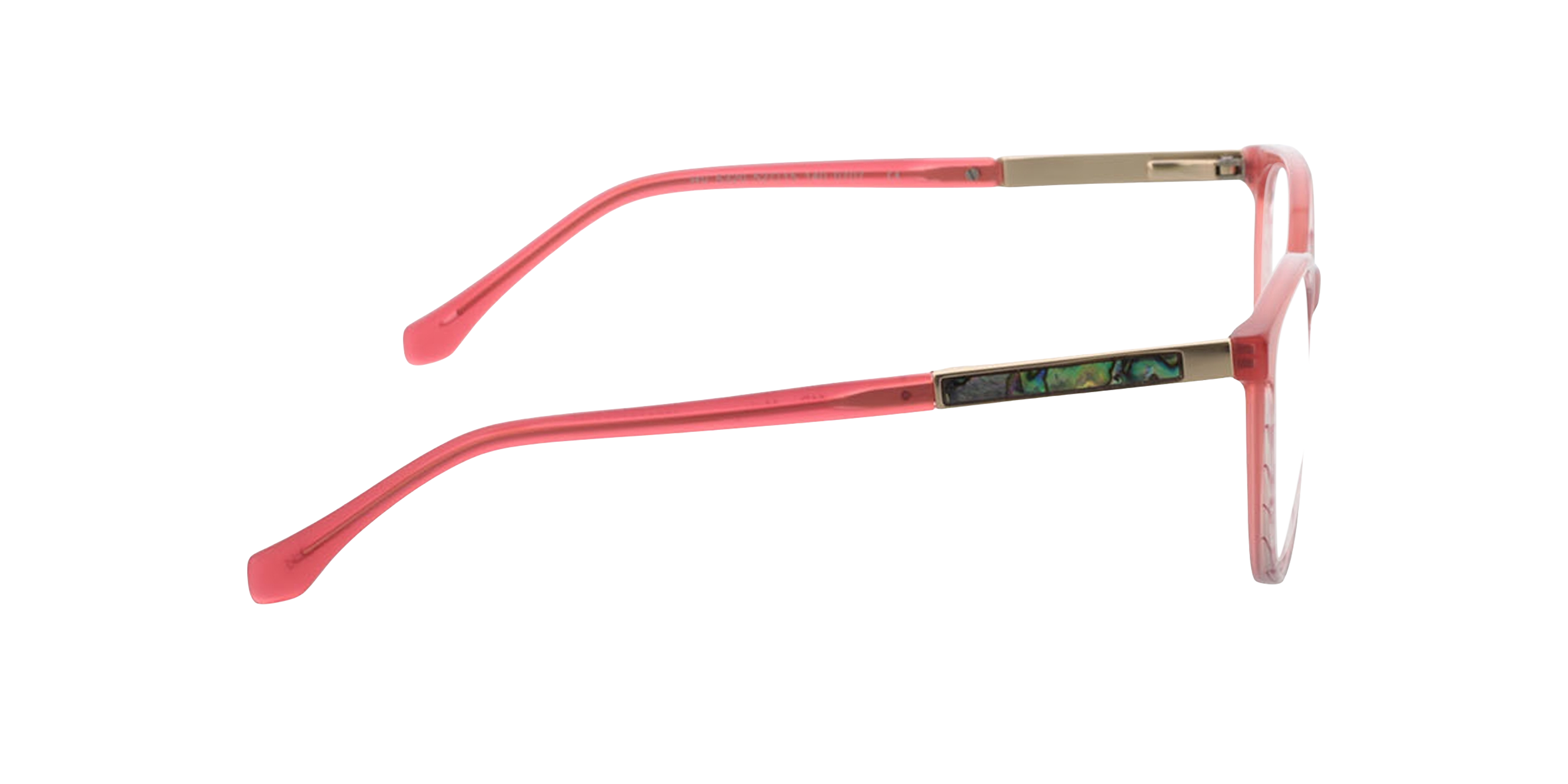 Malaga Gradient Pink Horn AcetatEyeglass Frames von B24, Seitenansicht