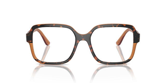 VO5555 Havana & transparant bruin glitter KunststofEyeglass Frames van B24, Vooraanzicht