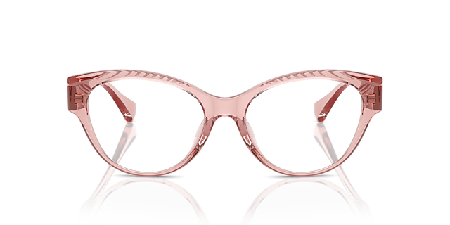 RA7164U Shiny Transparent Pink KunststofEyeglass Frames van B24, Vooraanzicht