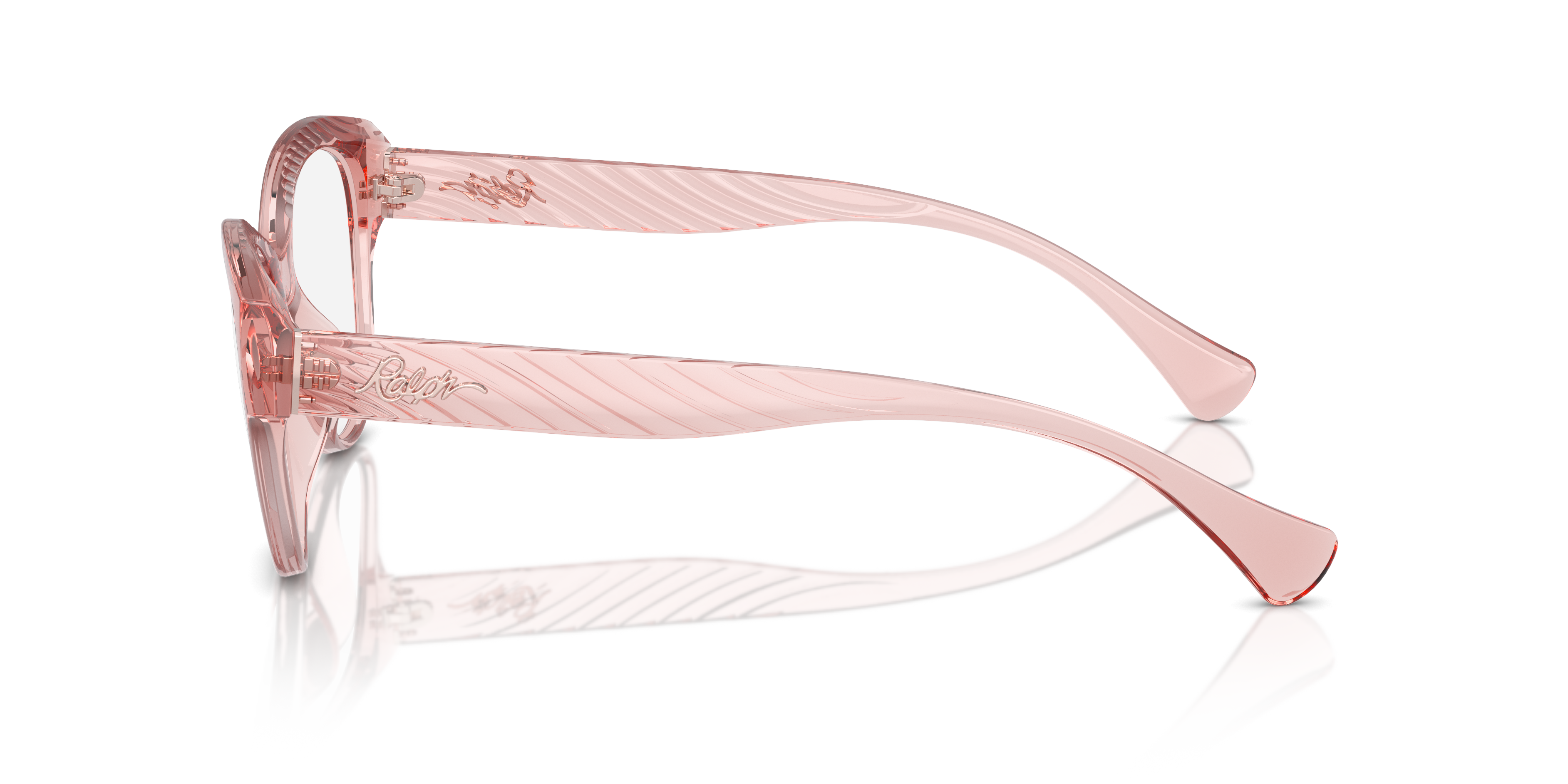 RA7164U Shiny Transparent Pink KunststofEyeglass Frames van B24, Zijaanzicht