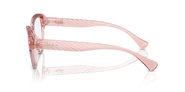 RA7164U Shiny Transparent Pink KunststofEyeglass Frames van B24, Zijaanzicht