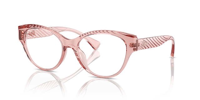 RA7164U Shiny Transparent Pink KunststofEyeglass Frames van B24, Hoekweergave