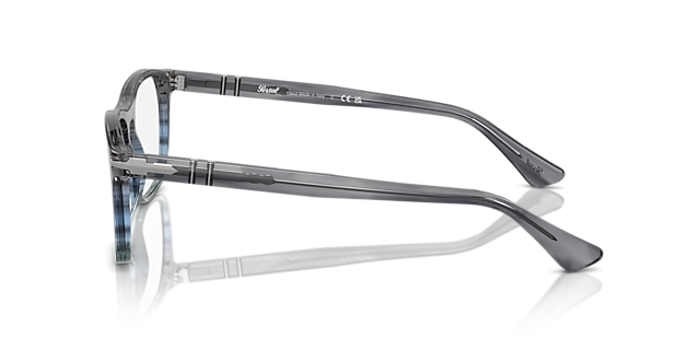 PO3344V Gestreept grijs gradiënt blauw AcetaatEyeglass Frames van B24, Zijaanzicht