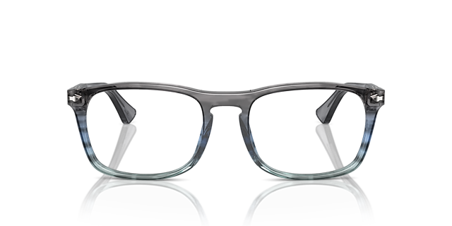 PO3344V Gestreept grijs gradiënt blauw AcetaatEyeglass Frames van B24, Vooraanzicht