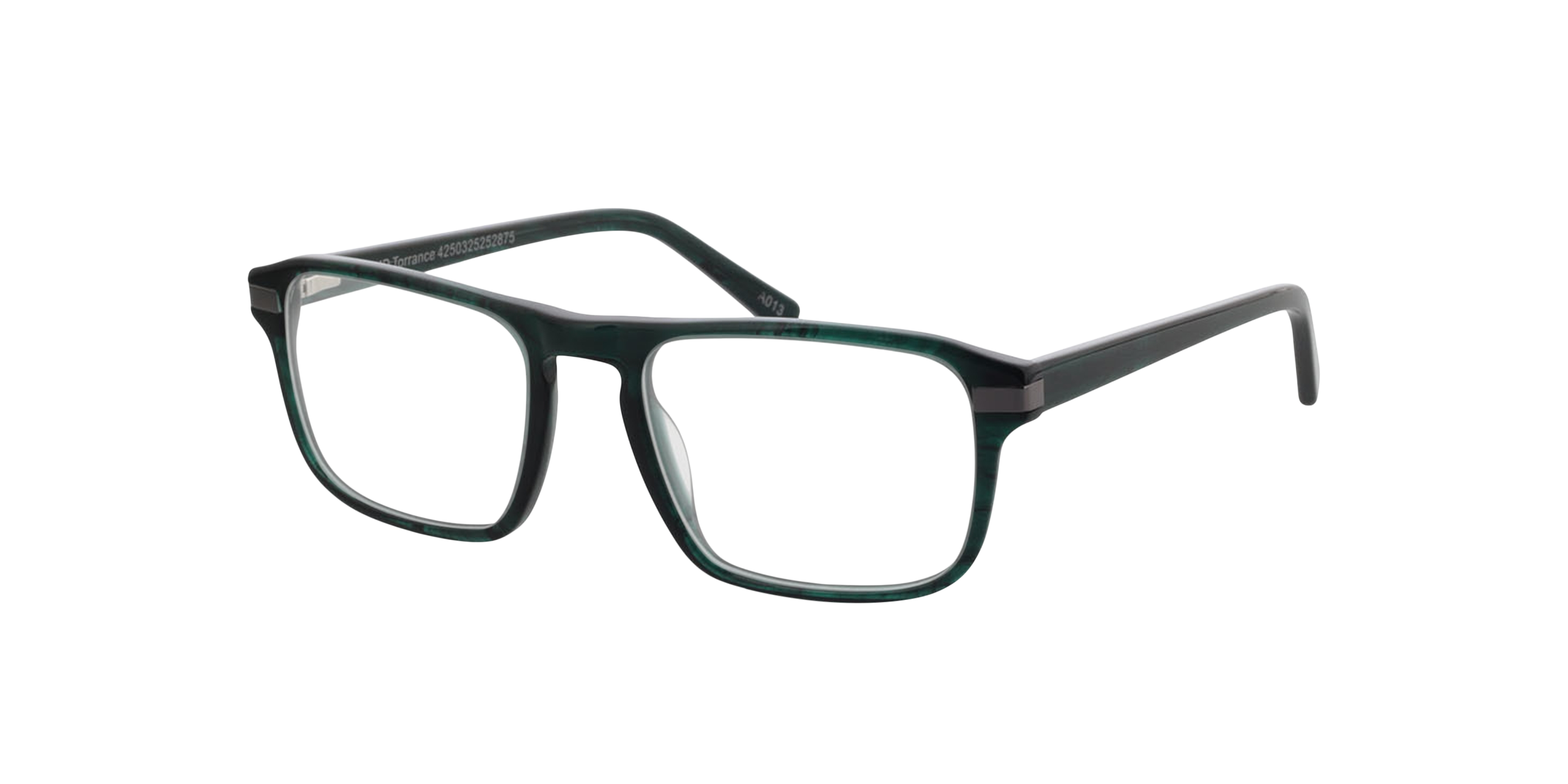 Torrance Groen hoorn  &  gunmetal AcetaatEyeglass Frames van B24, Hoekweergave