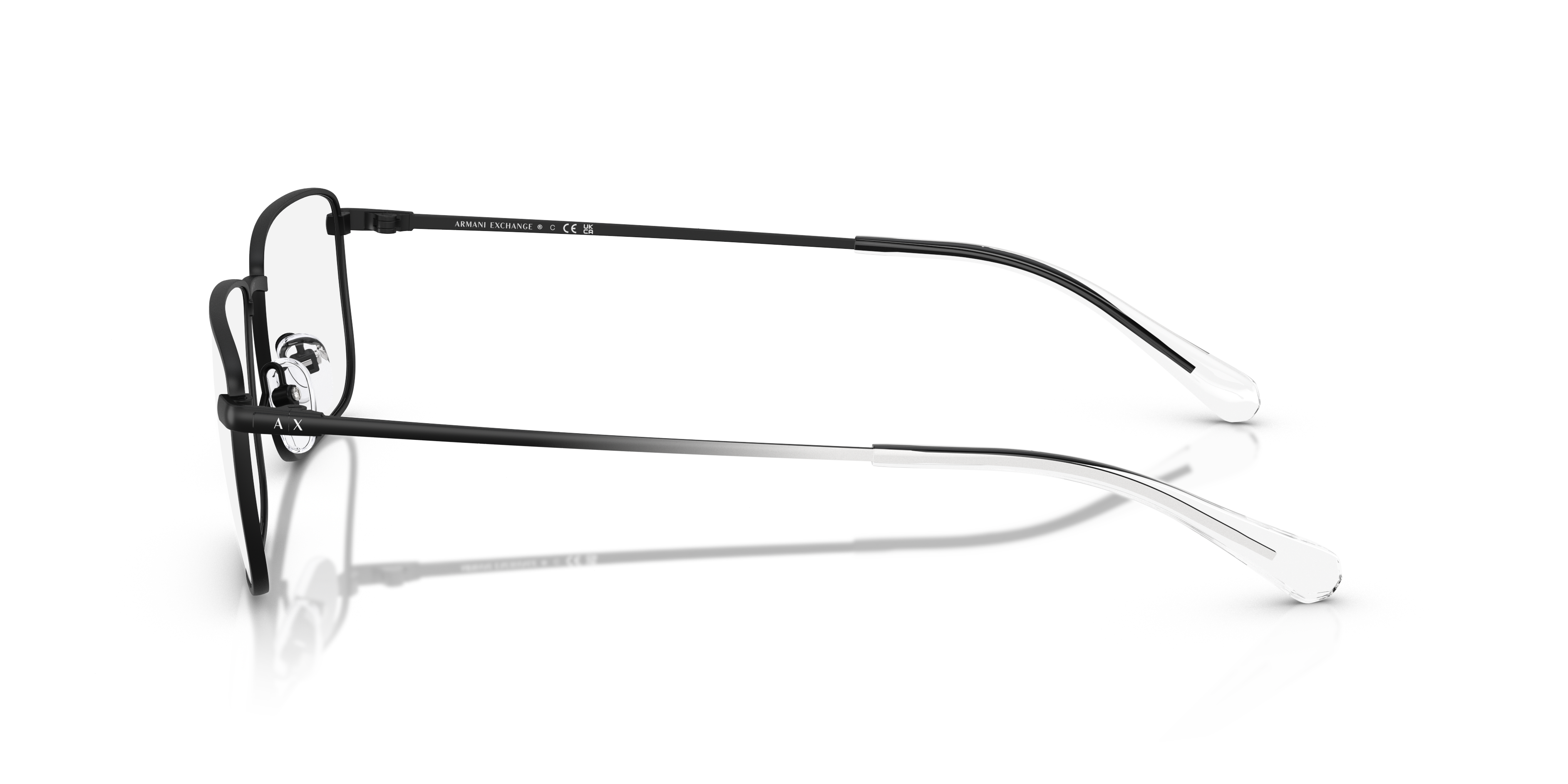 AX1069 Matzwart MetaalEyeglass Frames van B24, Zijaanzicht