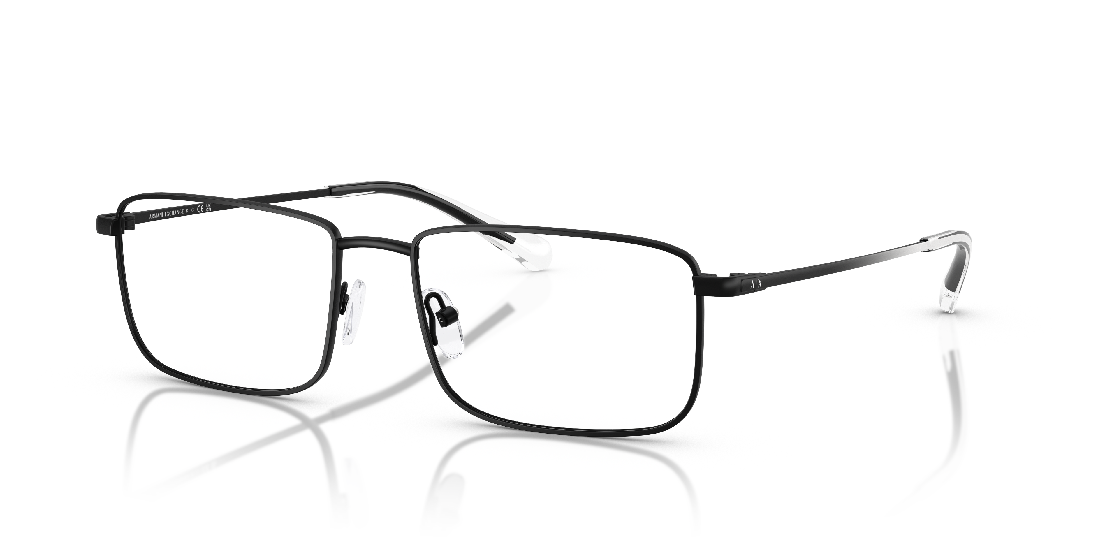 AX1069 Matzwart MetaalEyeglass Frames van B24, Hoekweergave