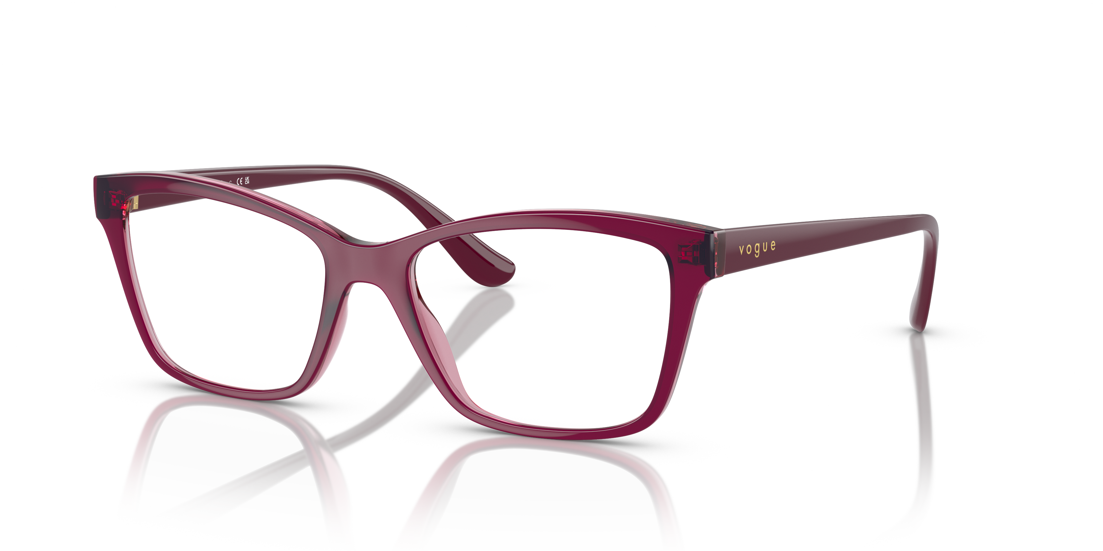 VO5420 Oben Violett & Rosa KunststoffEyeglass Frames von B24, Dreiviertelansicht