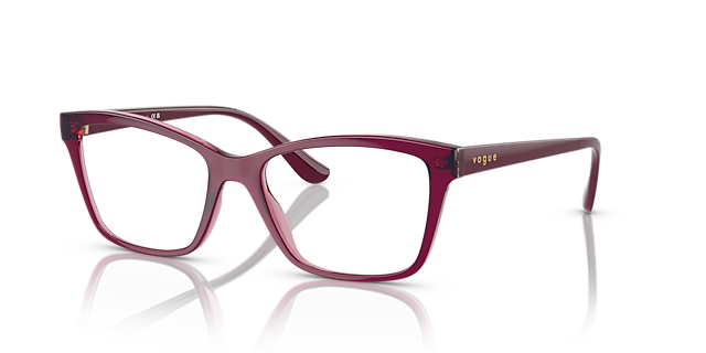 VO5420 Top violet & roze KunststofEyeglass Frames van B24, Hoekweergave