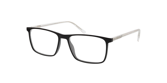 Rockford Schwarz & Kristall KunststoffEyeglass Frames von B24, Dreiviertelansicht