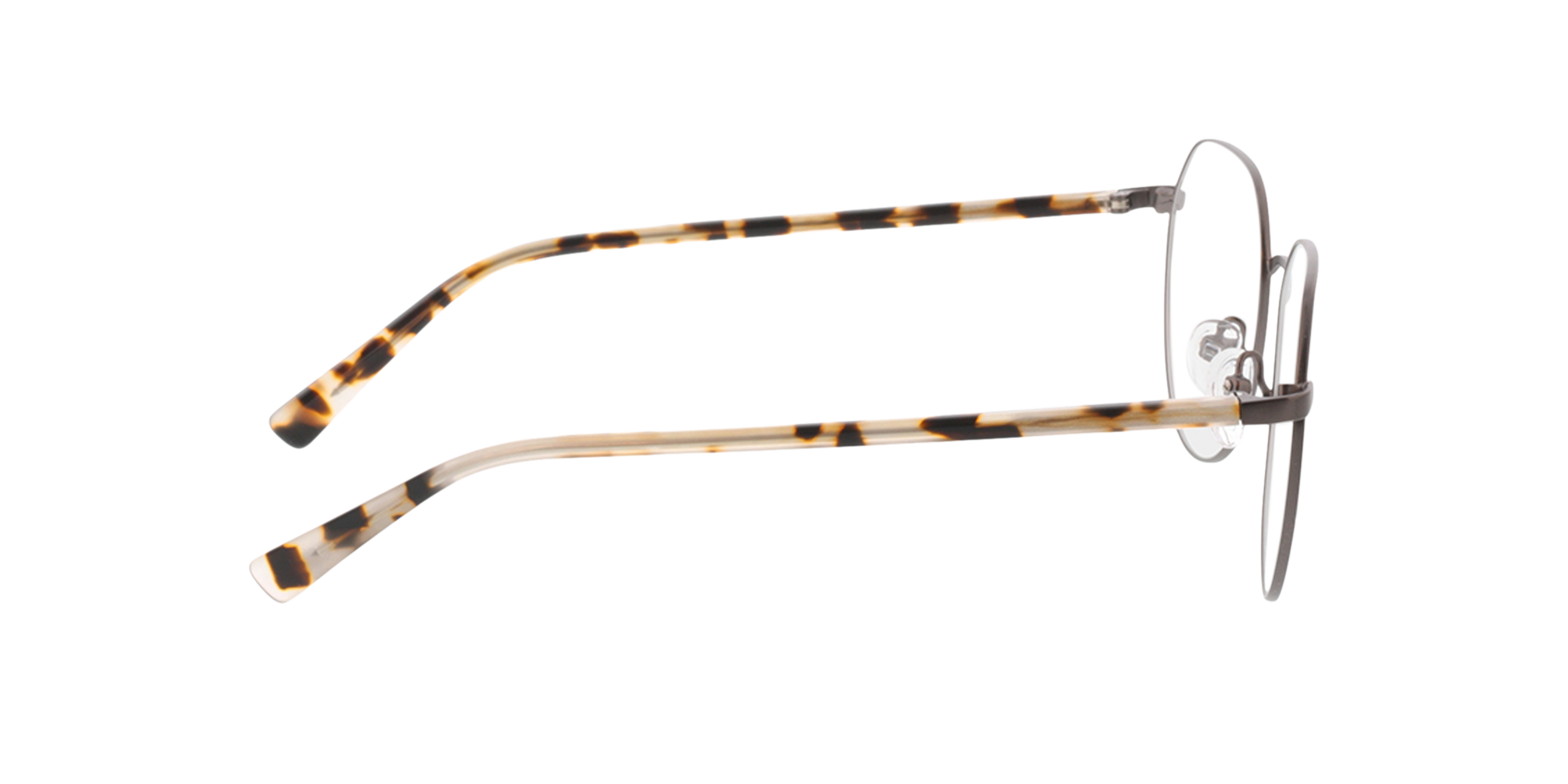 Eos Antraciet  &  wit Havana MetaalEyeglass Frames van B24, Zijaanzicht